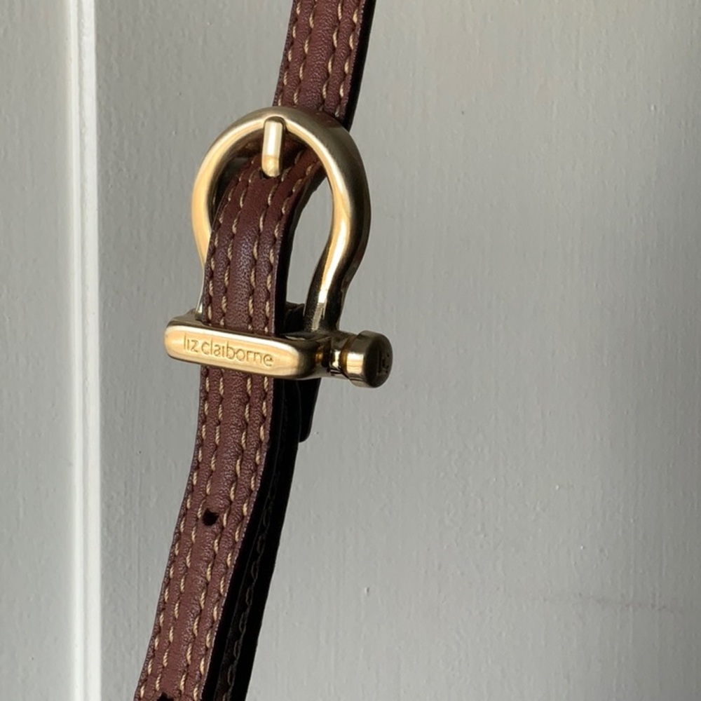 Liz Clairborne Brown Leather Crossbody - Picture 3 of 9